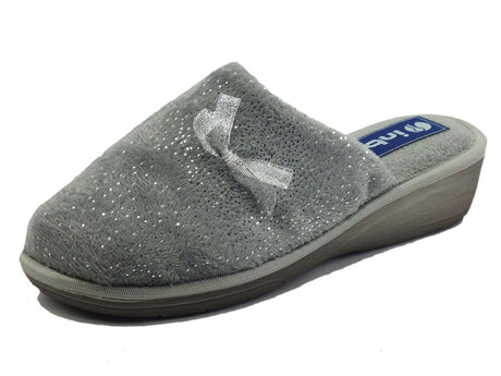 InBlu InBlu DC000021 Grigio Pantofole per Donna in tessuto con brillantini Grigio