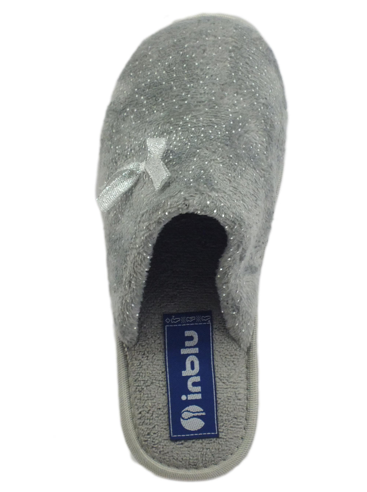 InBlu InBlu DC000021 Grigio Pantofole per Donna in tessuto con brillantini Grigio