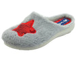 InBlu InBlu EC000077 Grigio Pantofole per Donna in tessuto con motivo stella rosso Grigio