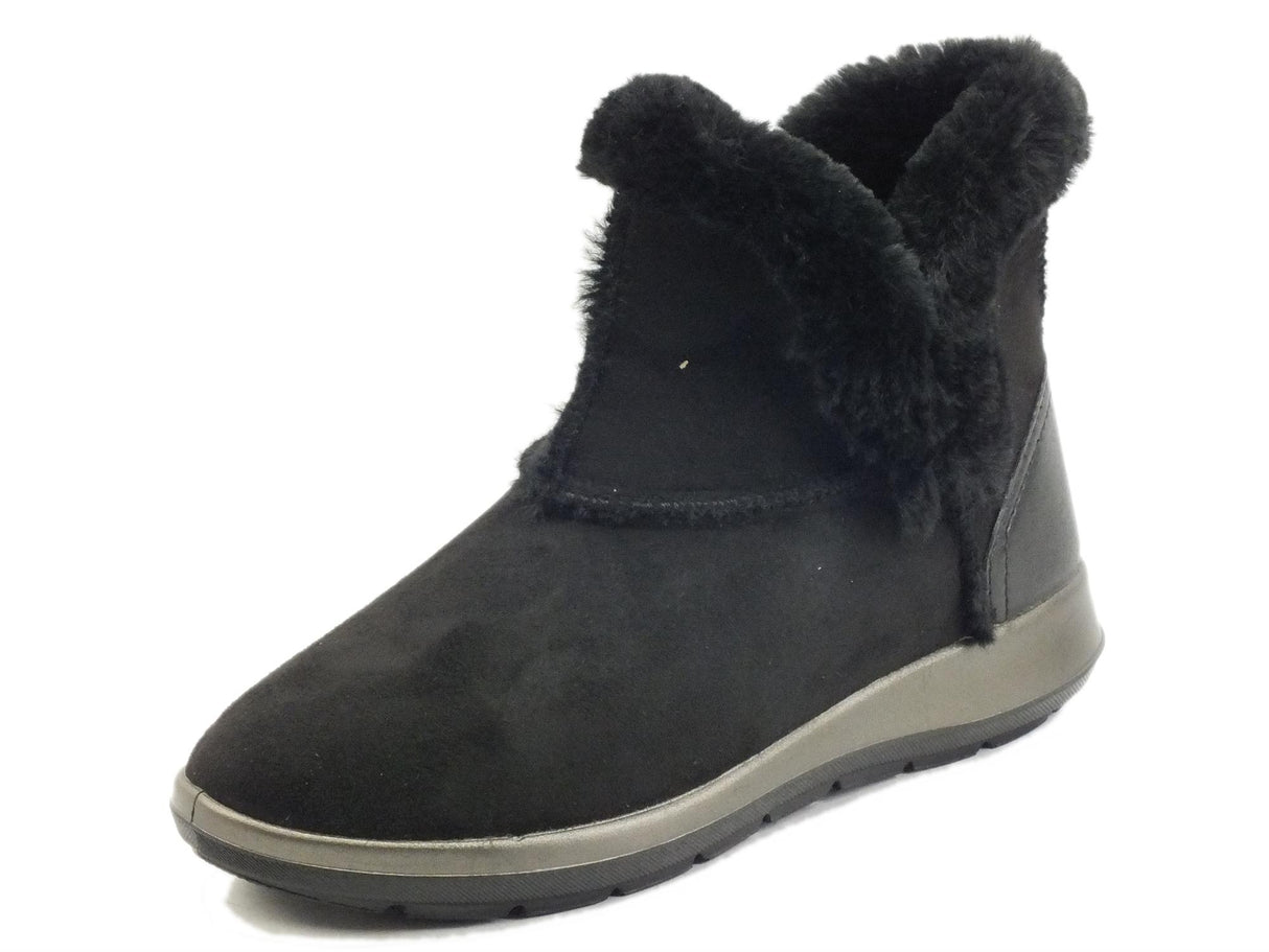 InBlu InBlu WG000022 Nero Tronchetti per Donna in ecocamoscio con ecopellicciotto Nero