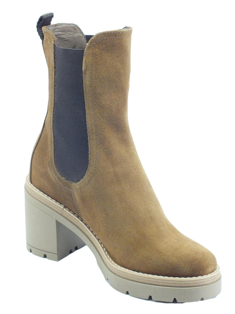 Nero Giardini NeroGiardini I117130D Velour Malto Stivaletti per Donna in camoscio con doppio elastico laterale Malto