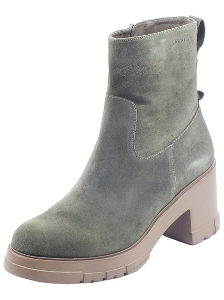 Wonders Wonders H-4421 Veldry Taupe Tronchetti accollati per Donna in camoscio tacco nedio Taupe