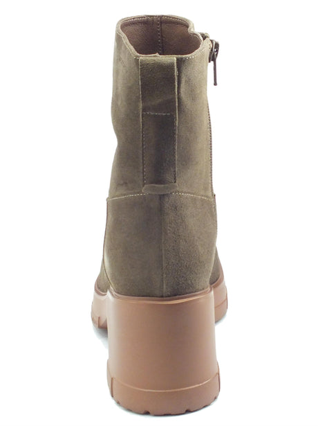 Wonders Wonders H-4421 Veldry Taupe Tronchetti accollati per Donna in camoscio tacco nedio Taupe