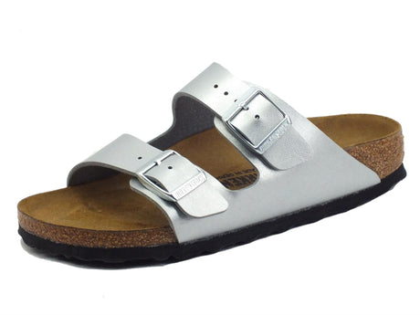 Birkenstock Birkenstock 1012283 Arizona BS Silver Sandali per Donna sottopiede in pelle Silver