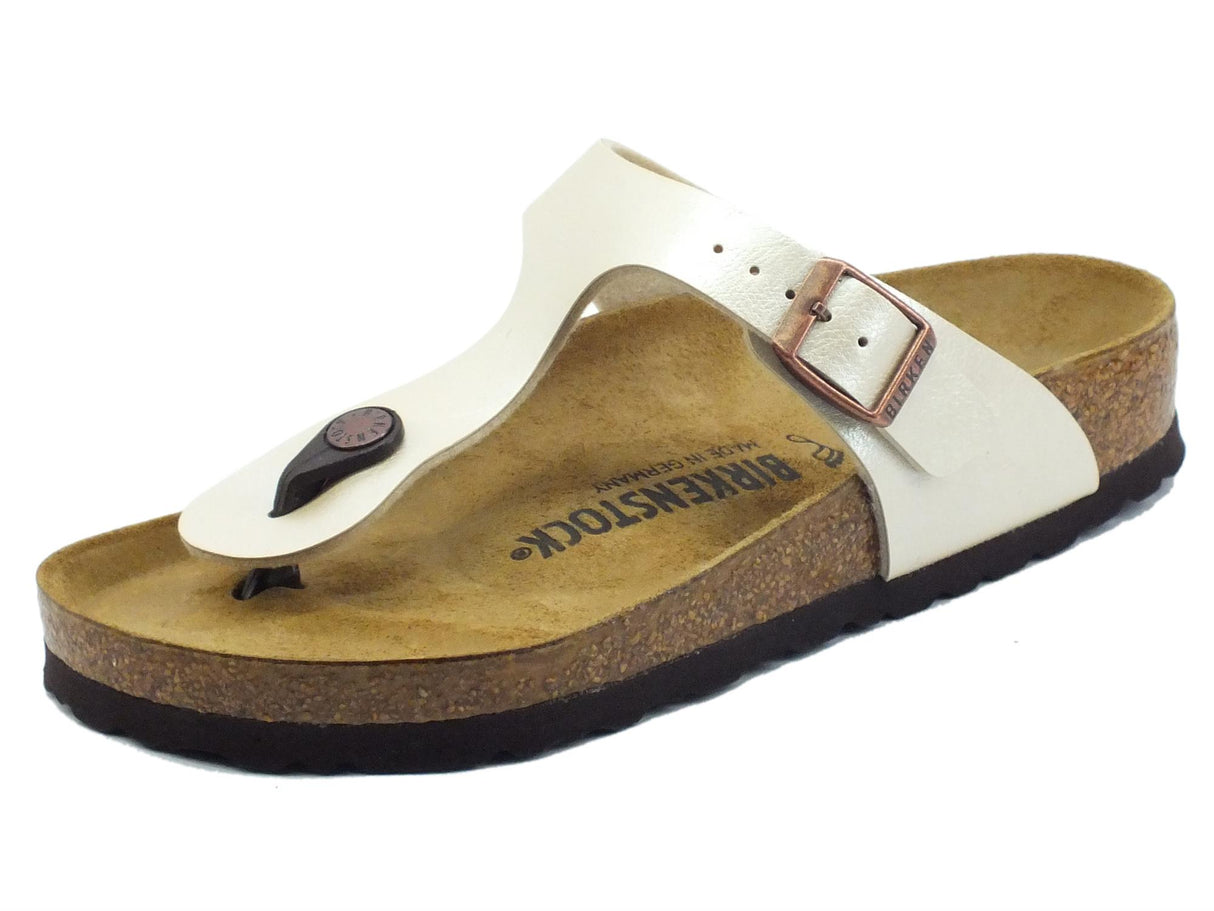 Birkenstock Scarpe Donna - Infradito zeppa bassa Birkenstock 0943871 Gizeh BS Pearl White Pearl White