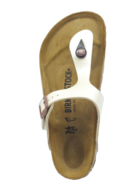 Birkenstock Scarpe Donna - Infradito zeppa bassa Birkenstock 0943871 Gizeh BS Pearl White Pearl White