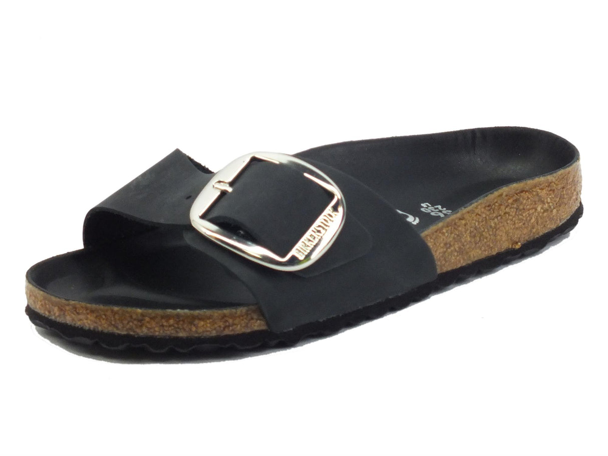 Birkenstock Birkenstock 1006523 Madrid Big Buckle Black Ciabatte moda per Donna in pelle Big Buckle Black