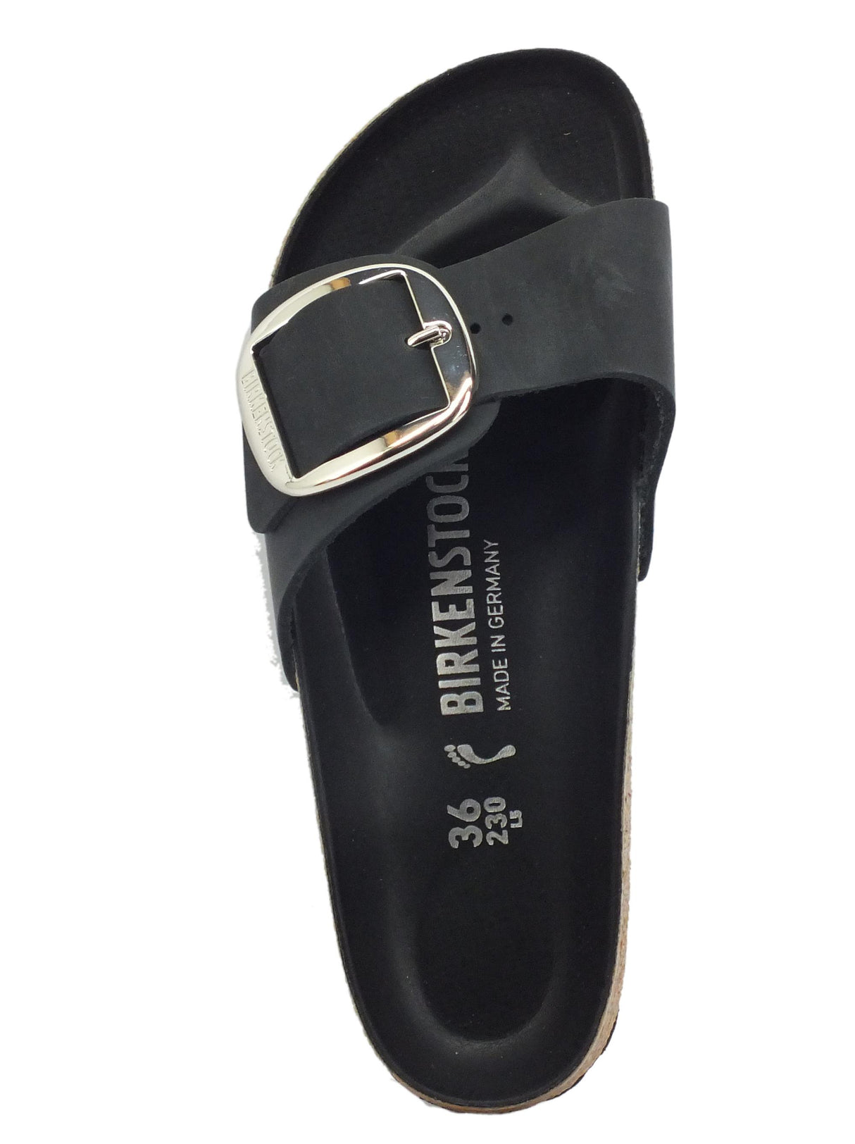 Birkenstock Birkenstock 1006523 Madrid Big Buckle Black Ciabatte moda per Donna in pelle Big Buckle Black