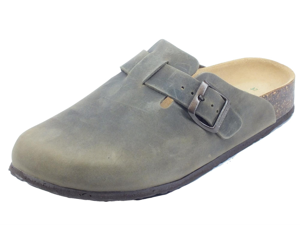 BioNatura BioNatura 11 Vegas Imb Crazy Fango Sandali per Donna in pelle ingrassata zeppa bassa Fango