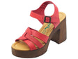 BioNatura BioNatura 87A2269 Gaucho Oil Coral Sandali per Donna in pelle con tacco alto e plateau Coral