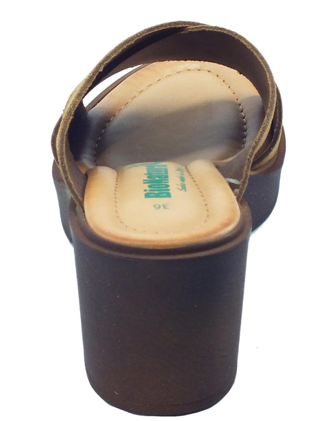 BioNatura BioNatura 99A2266 Scamosciato Cognac Sandali scalsati per Donna in nabuk con tacco medio Cognac