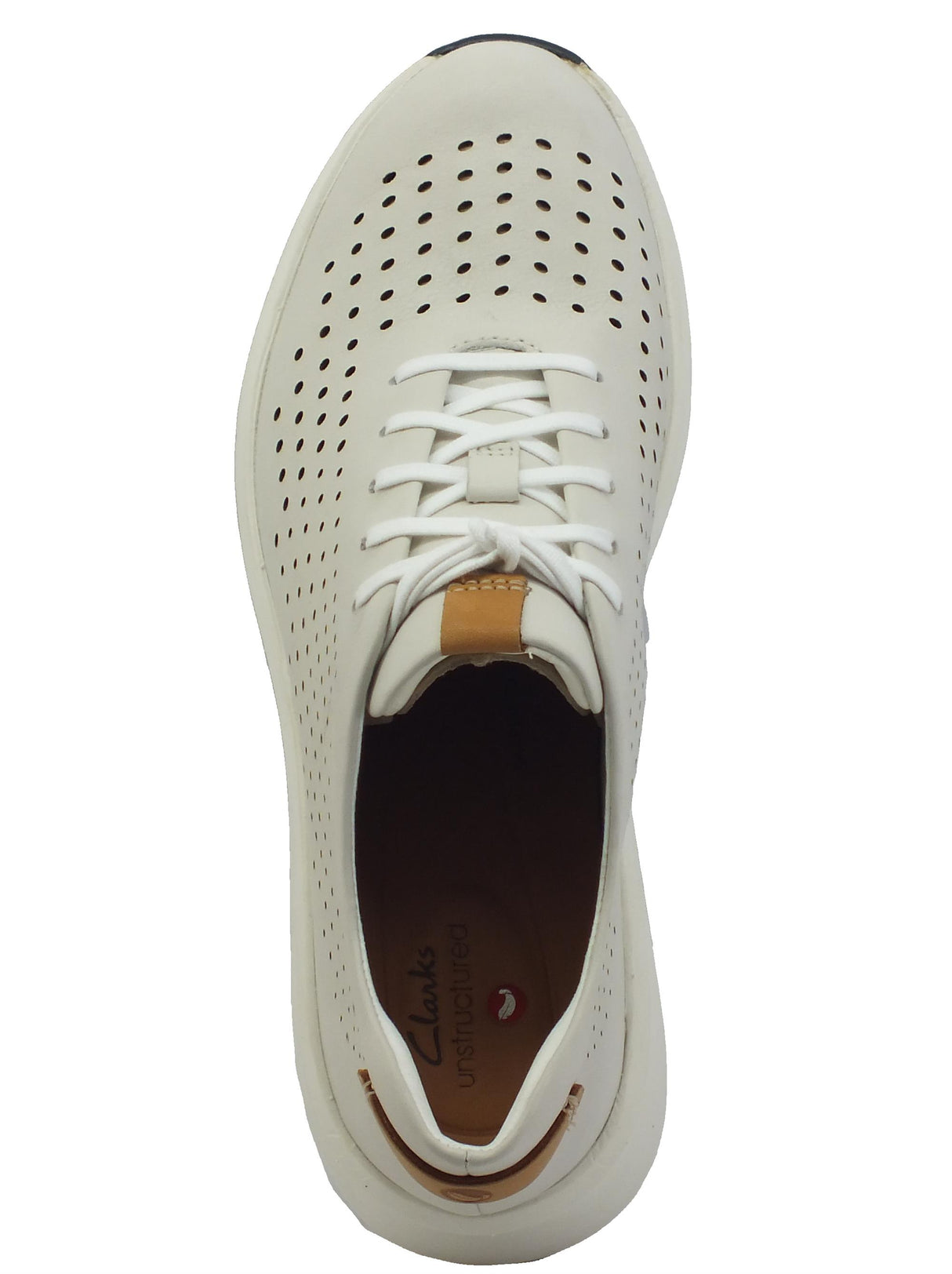 Clarks Clarks Un Rio Tie White Leather Sneakers per Donna in pelle White