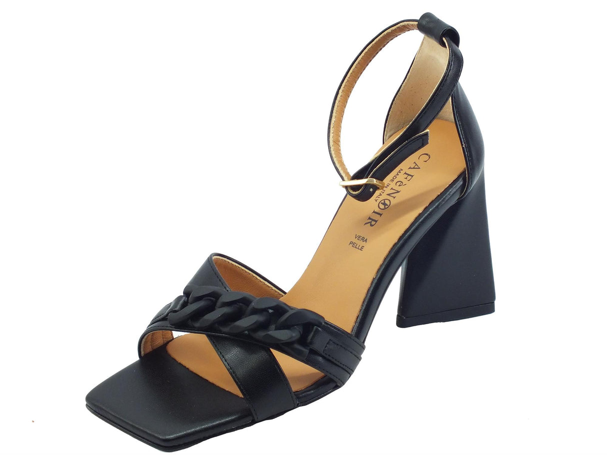 CafèNoir CAFèNOIR NA9180 Nero Sandali eleganti tacco alto a triangolo per donna in ecopelle punta quadrata Nero