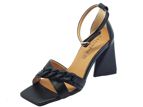 CafèNoir CAFèNOIR NA9180 Nero Sandali eleganti tacco alto a triangolo per donna in ecopelle punta quadrata Nero