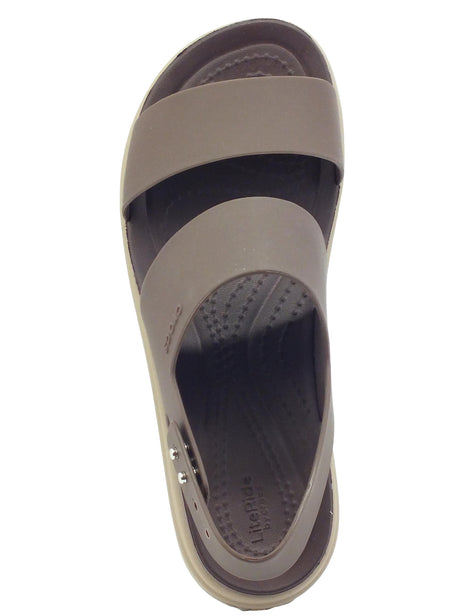 Crocs Crocs Brooklyn low wedge Sandali con zeppa media per Donna in gomma marrone wedge