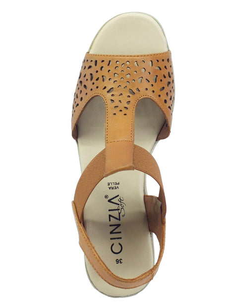 Cinzia Soft Cinzia Soft IV16972 Tanganica Sandali confort per Donna in pelle con elastici laterali Tanganica