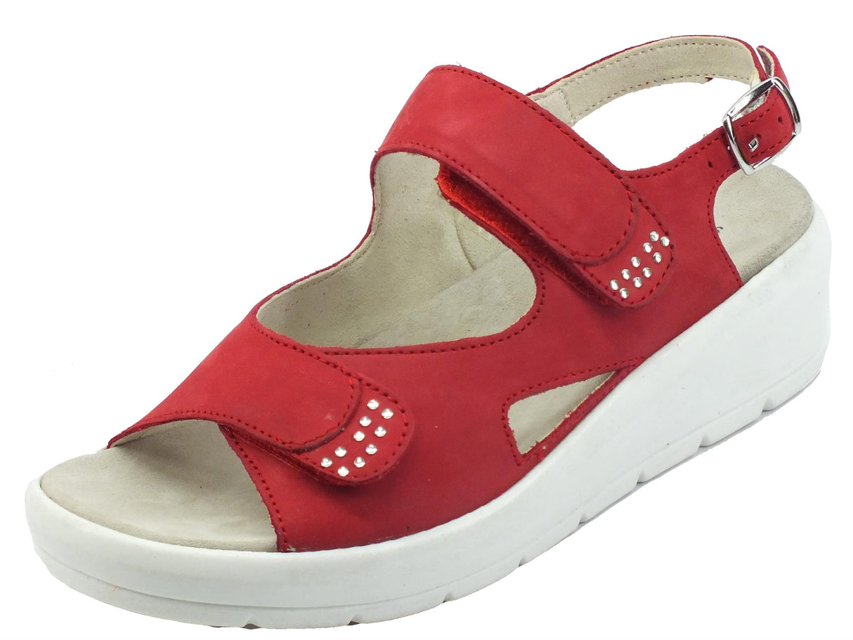Cinzia Soft Cinzia Soft IV10918 Red Sandali Confort per Donna in nabuk doppio strappo e fibietta Red