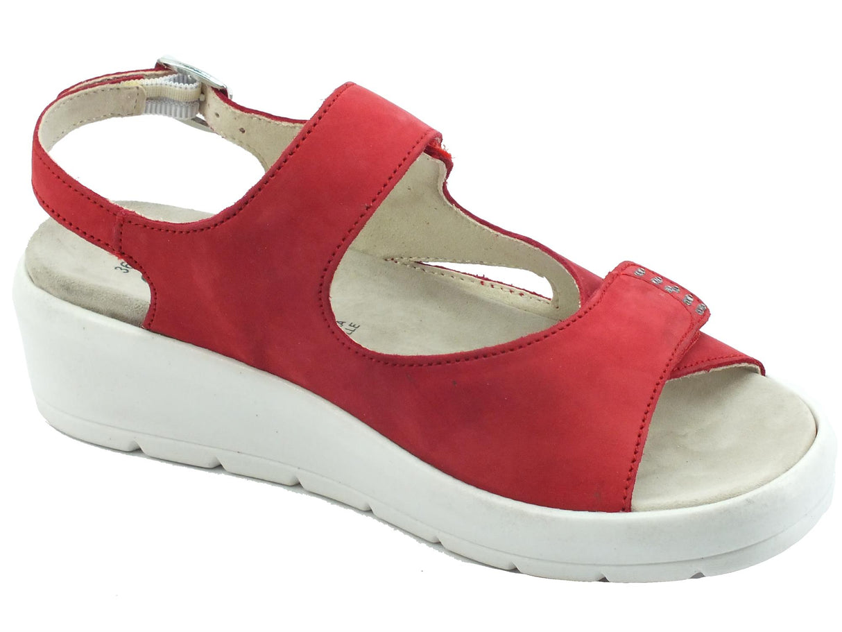Cinzia Soft Cinzia Soft IV10918 Red Sandali Confort per Donna in nabuk doppio strappo e fibietta Red