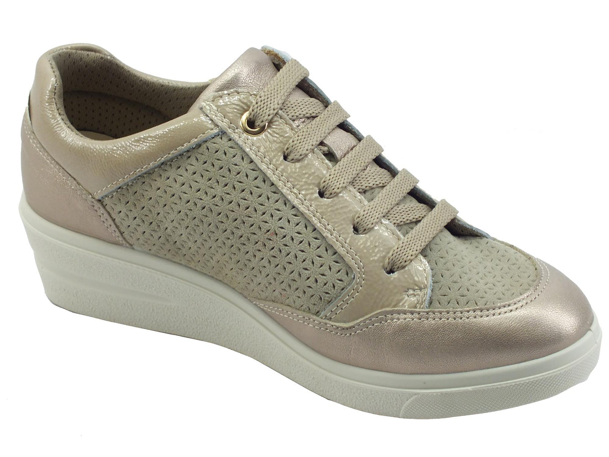 ENVAL Soft ENVAL Soft 1755622 Capra Champagne Sneakers Confort per Donna in pelle champagne Champagne
