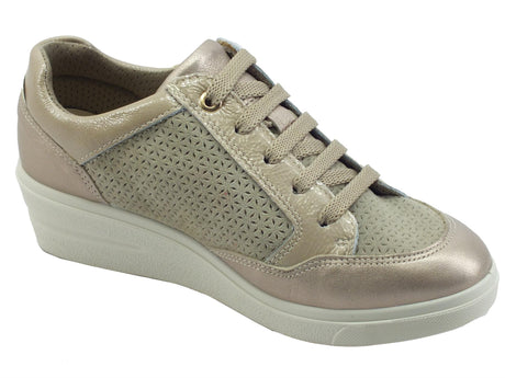 ENVAL Soft ENVAL Soft 1755622 Capra Champagne Sneakers Confort per Donna in pelle champagne Champagne