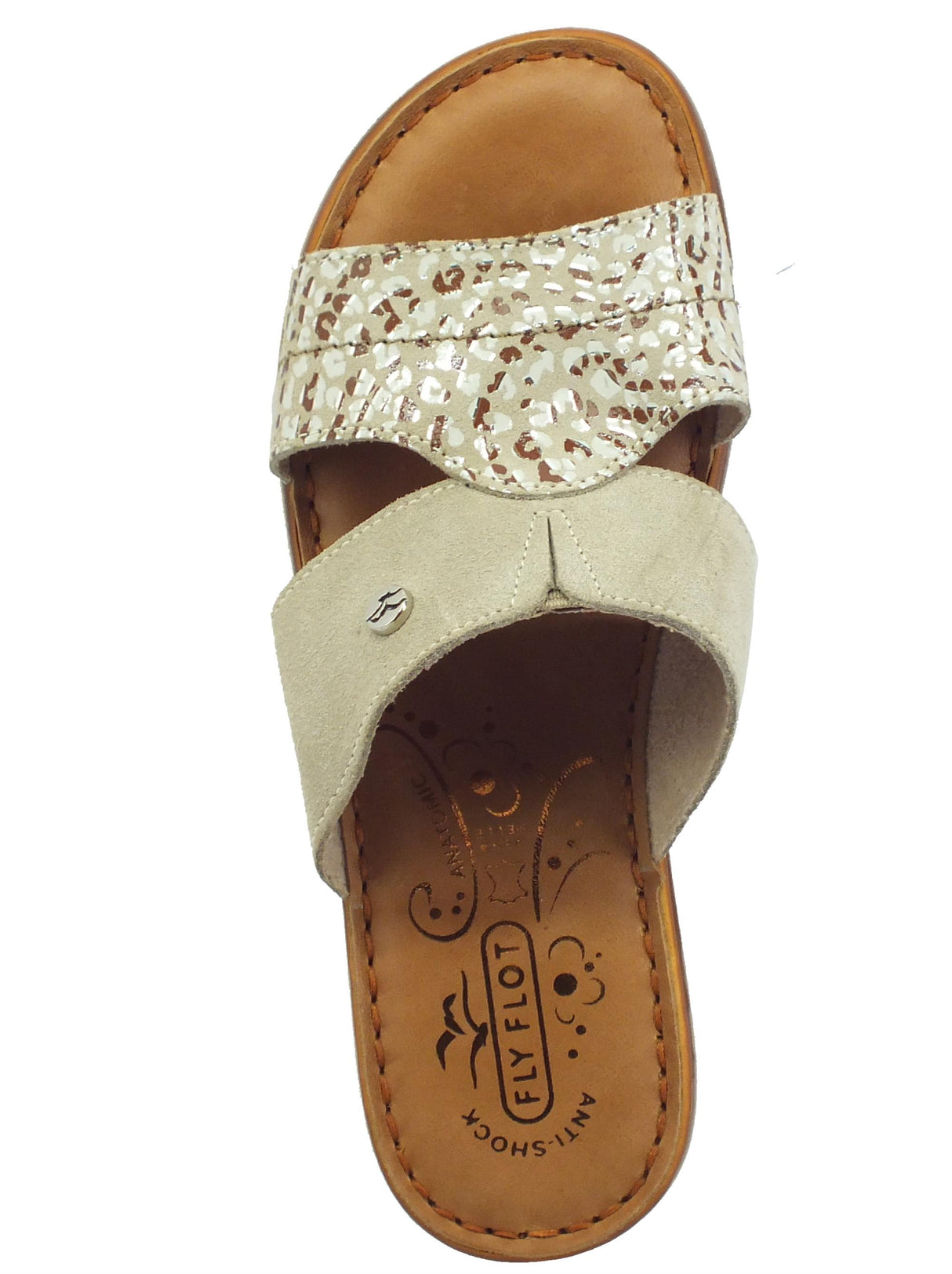 FlyFlot FlyFlot 71 F19 JG Beige Sandali scalsati per Donna in nabuk sottopiede in pelle Beige