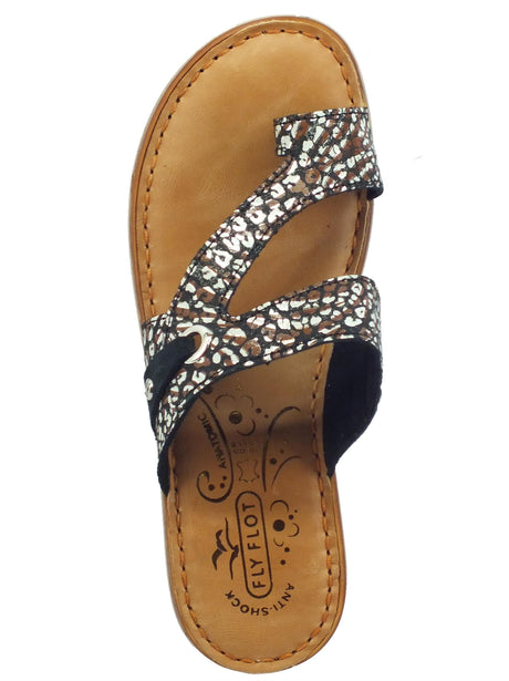 FlyFlot FlyFlot 71 F20 JG Nero Sandali Infraalluce Donna ecopelle effetto animal grigio sottopiede pelle Nero