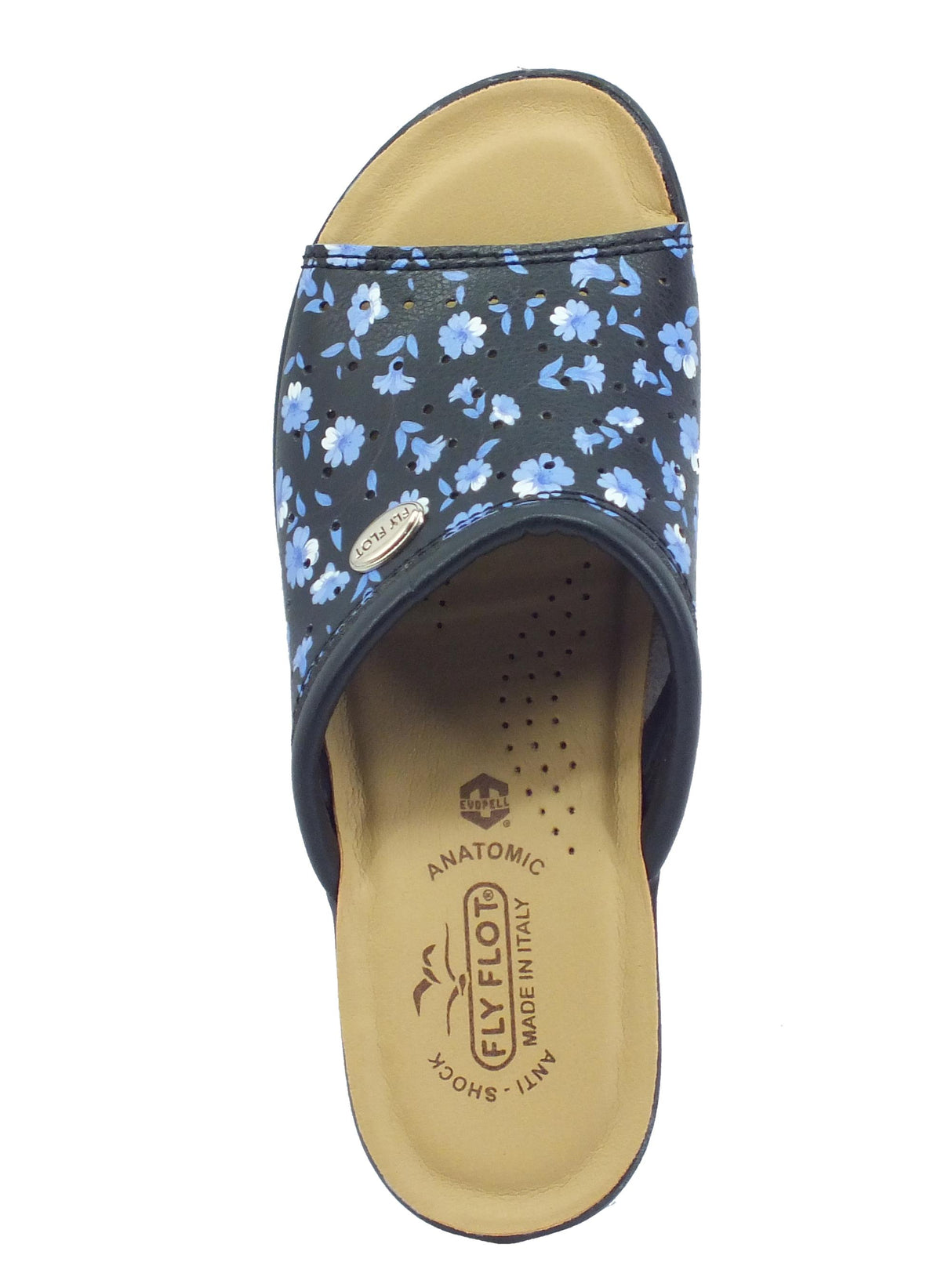 FlyFlot FlyFlot T5 B24 XB Blu Pantofole per Donna in ecopelle floreale con sottopiede antishock Blu