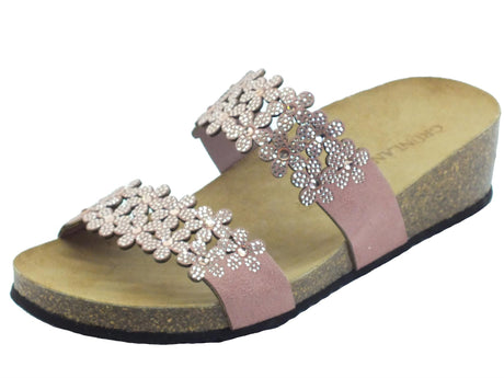 Grunland Grunland Memi CB2476 Cipria Sandali Scalsati per Donna con strass Cipria