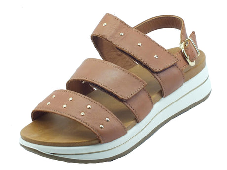 Igi&Co Igi&Co 1675522 Vitello Antik Cuoio Sandali per Donna con zeppa media con fibietta Cuoio
