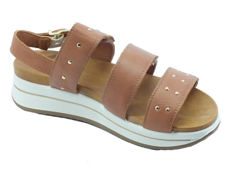 Igi&Co Igi&Co 1675522 Vitello Antik Cuoio Sandali per Donna con zeppa media con fibietta Cuoio