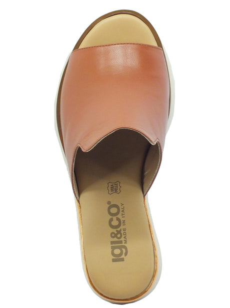Igi&Co Igi&Co 1689422 Nappa Rak Ruggine Sandali scalsati per Donna in pelle con zeppa alta Ruggine