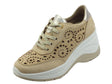 Igi&Co Igi&Co 1655911 Nabuk Codex Beige Sneakers per Donna effetto laserato zeppa alta Beige