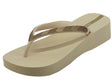 Ipanema Ipanema 83175 Ipanema Mesh Plat Fem Beige Infradito con zeppa bassa per Donna in gomma Beige