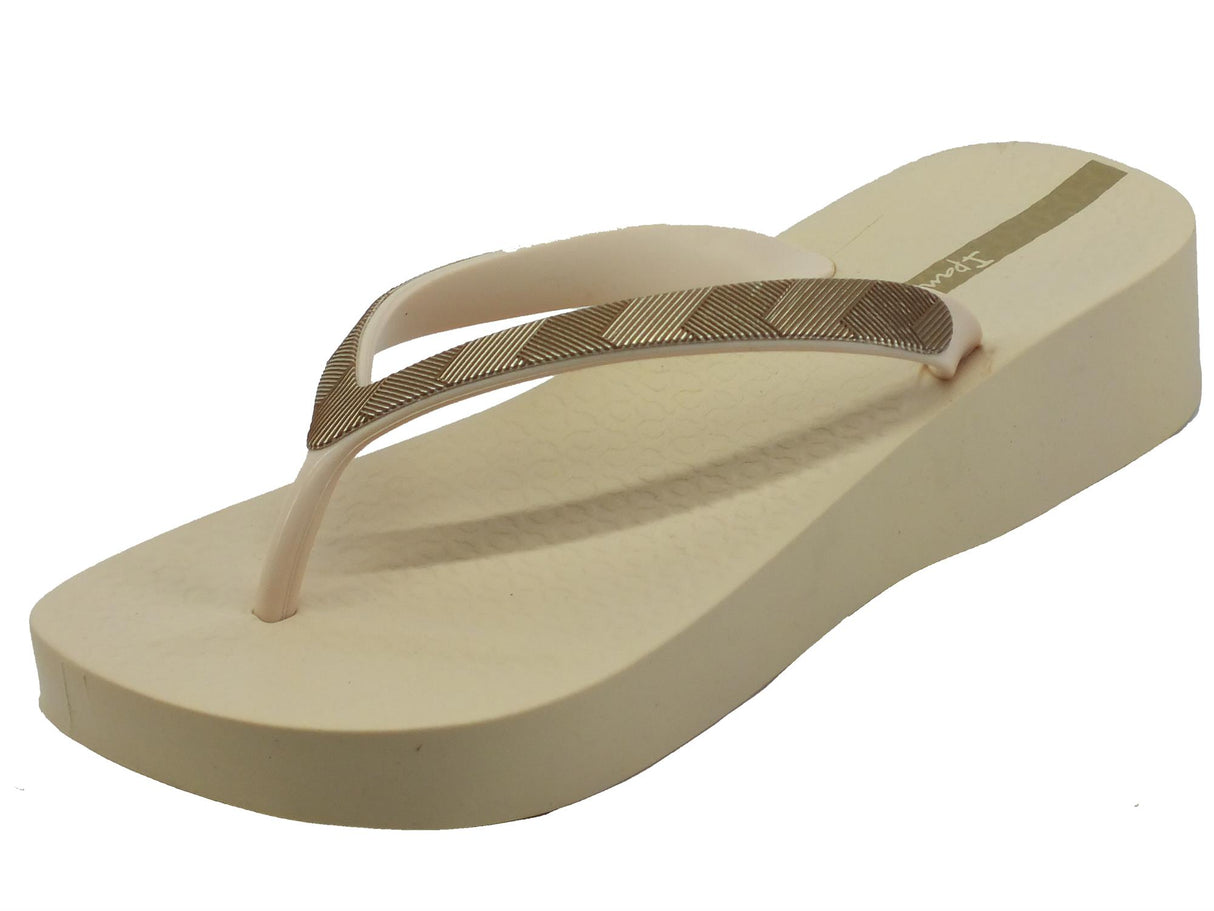 Ipanema Ipanema 83175 Ipanema Mesh Plat Fem Beige Infradito con zeppa bassa per Donna in gomma Beige
