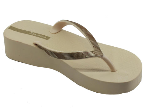 Ipanema Ipanema 83175 Ipanema Mesh Plat Fem Beige Infradito con zeppa bassa per Donna in gomma Beige