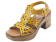 Marila Marila 1734 O Panama Sandali per Donna in pelle laserata gialla tacco alto con fibietta Panama