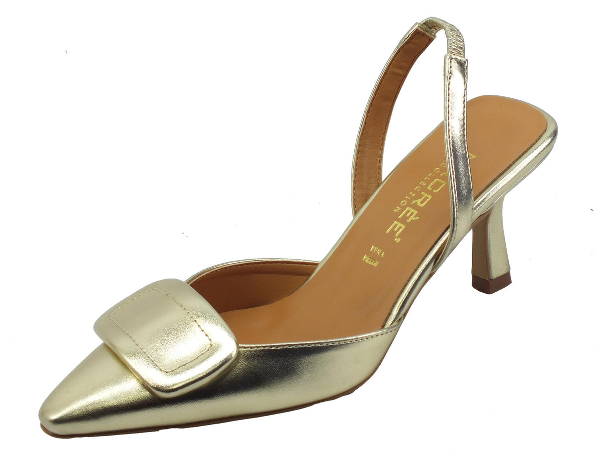 Nacrèe Nacrèe 396004 Charm Plat Sandali eleganti per Donna a punta tacco medio platino platino