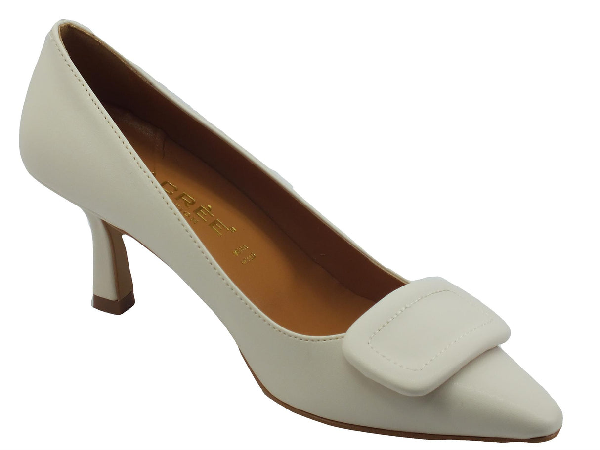 Nacrèe Nacrèe 396017 Cap Burro Decoltè elegante per Donna tacco medio colore bianco Burro