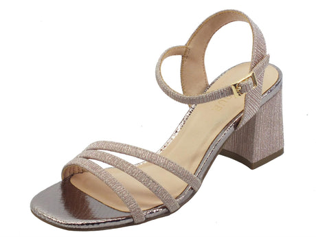 Menbur Menbur 21535 Nude Sandali eleganti per Donna in tessuto glitter rosa nudo Nude