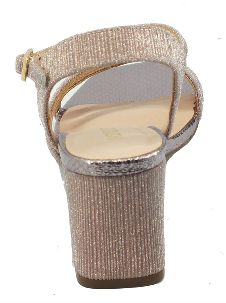 Menbur Menbur 21535 Nude Sandali eleganti per Donna in tessuto glitter rosa nudo Nude