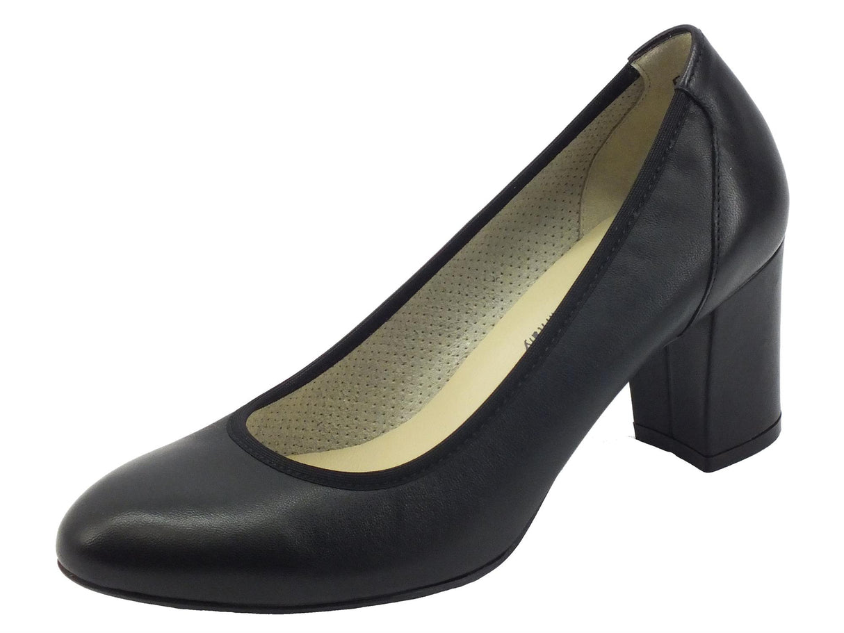 Melluso Melluso D110B Nero Decoltè per Donna in pelle con tacco medio Nero