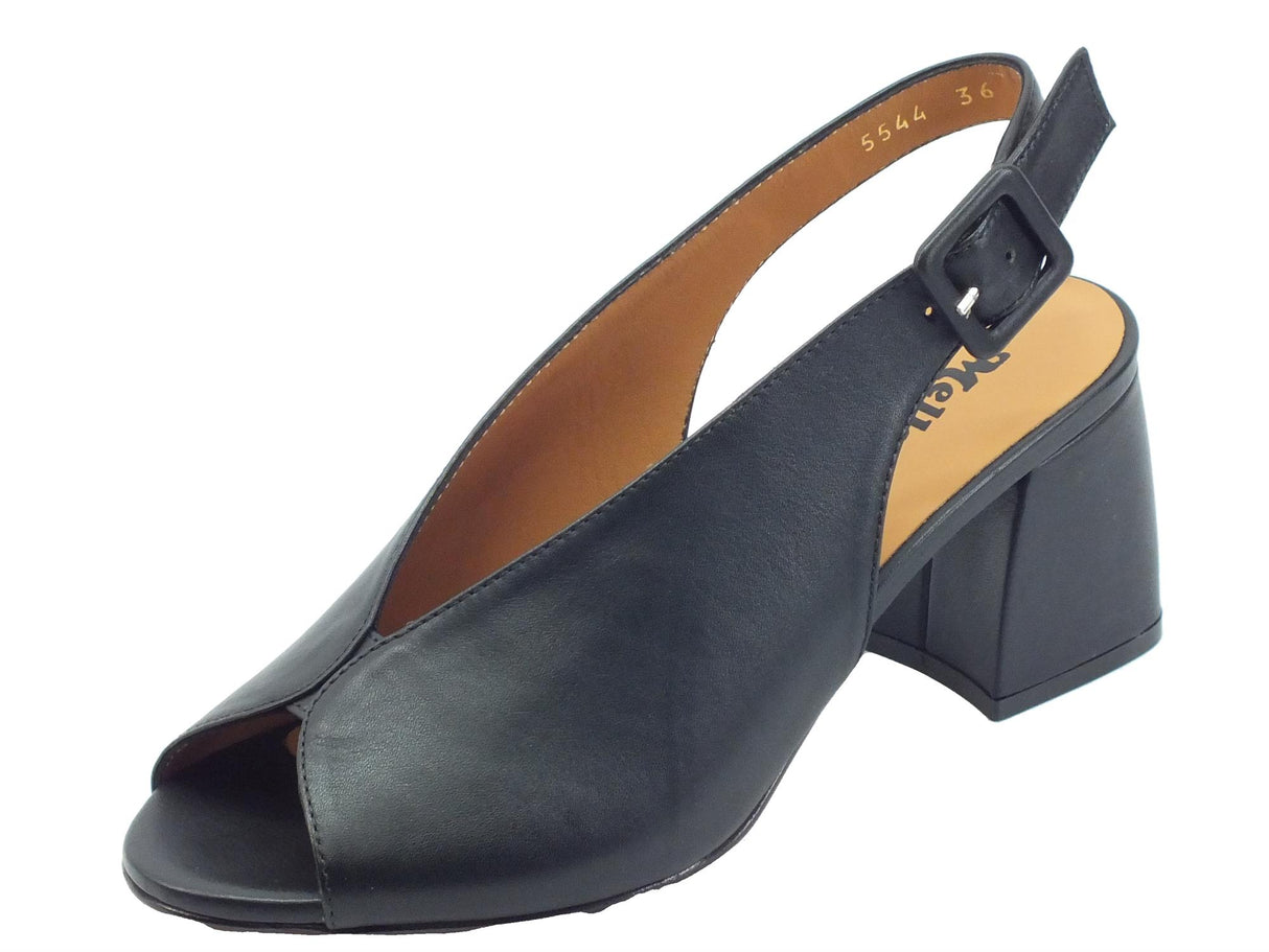 Melluso Melluso N622B Melissa Nero Sandali per Donna in pelle tacco alto Nero