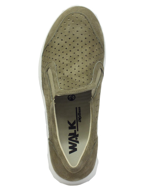 Melluso Melluso R20243 Silvy Salvia Mocassini Confort per Donna in nabuk con elastico Salvia