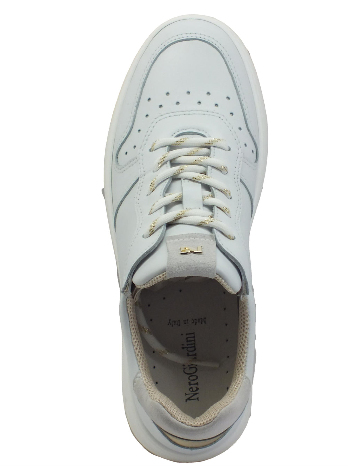 Nero Giardini NeroGiardini E218200D Velvet Bianco Sneakers sportive per Donna in pelle Bianco