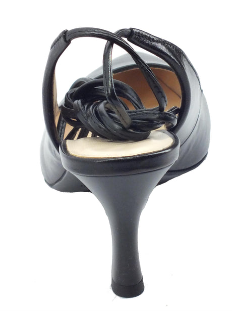 Nero Giardini NeroGiardini E218343DE Nappa Nero Sandalo elegante allaccio alla schiava per Donna in pelle Nero
