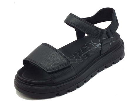 Timberland Timberland 0A2F2J Ray City Black Full Grain Sandali per Donna in pelle zeppa bassa nero