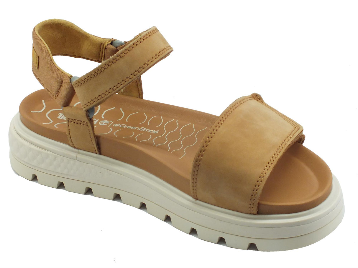 Timberland Timberland 0A2QX3 Ray City Beige Nubuck Sandali per Donna in nabuk zeppa bassa beige