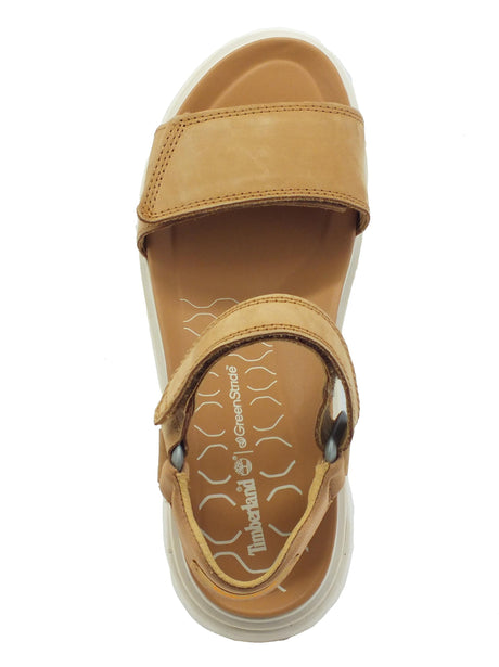 Timberland Timberland 0A2QX3 Ray City Beige Nubuck Sandali per Donna in nabuk zeppa bassa beige