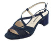 Valleverde Valleverde 28216 Blu Sandali eleganti con tacco per donna in tessuto Blu