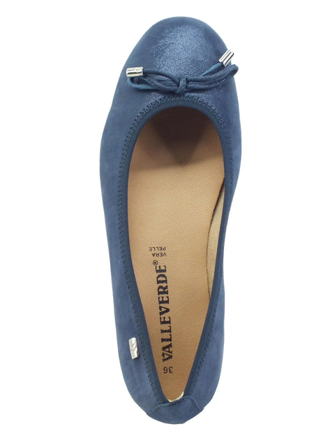 Valleverde Valleverde VS10100A Nappa Avio Mocassini con zeppa per donna in pelle Avio